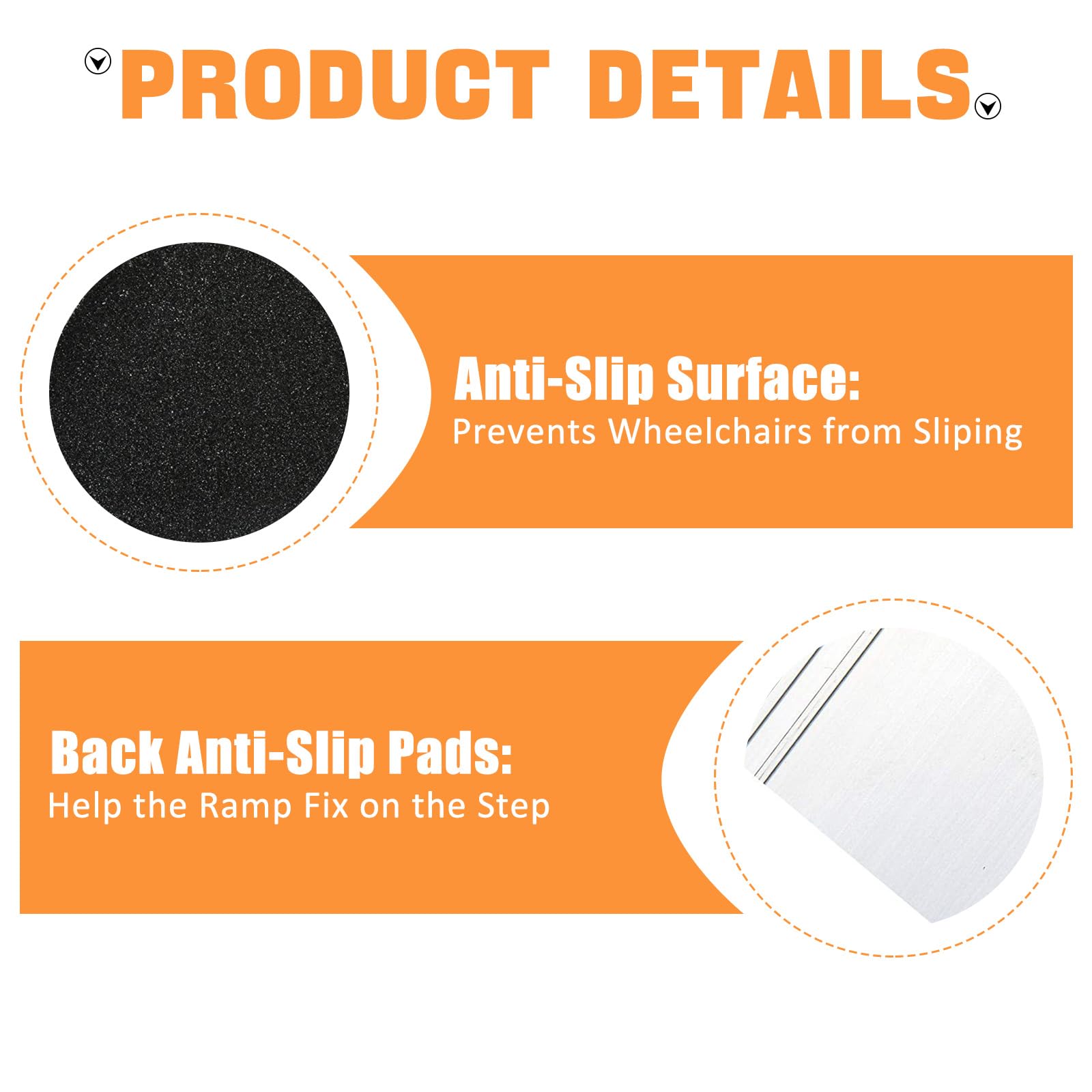 Rampa telescópica para silla de ruedas de 7 pies, rampa de umbral de aluminio portátil ajustable, rampa plegable para scooter de movilidad con superficie antideslizante para puerta del hogar
