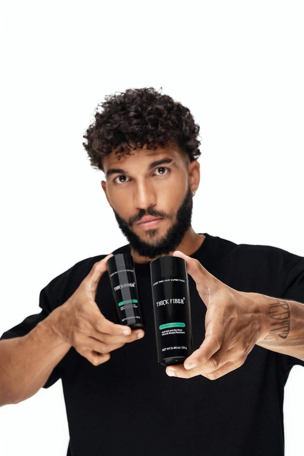 THICK FIBER Hair Fibers for Thinning Hair & Bald spots (DARK BROWN, Pack of 2) - 25g Bottle - Conceals Hair Loss in Seconds - Hair Powder For Women & Men