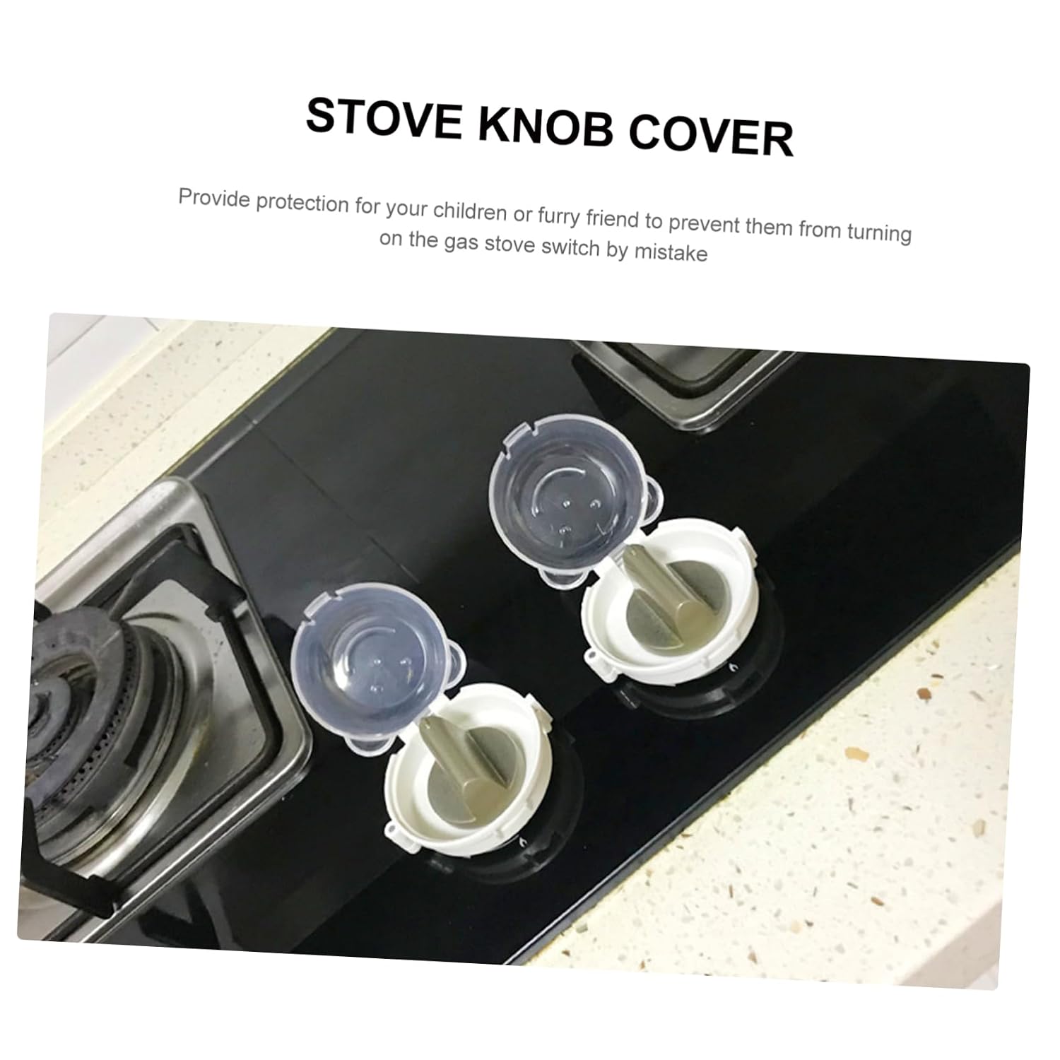 Safety Lock for Gas Stove 2 Pieces Knob Covers Childproof Oven Guard Stove Knob Protectors Transparent Abs