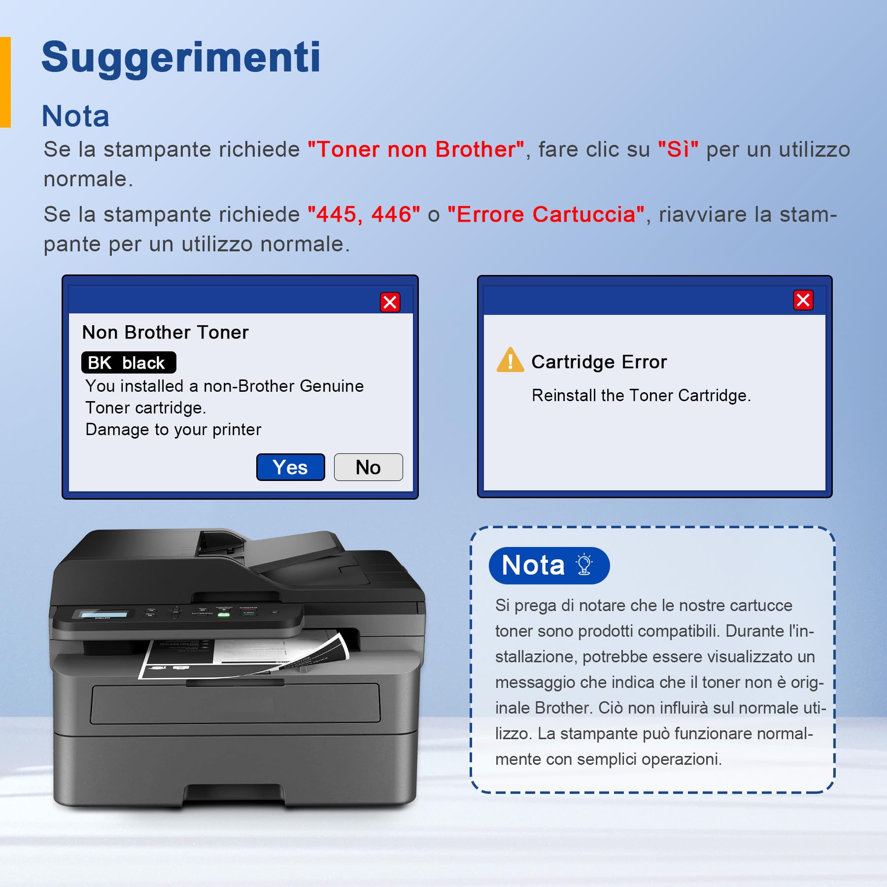 Toner Compatibile Brother TN-2510 XL - 3000 Pagine, Per HL-L2400DWE, MFC-L2800DW - Foto 12