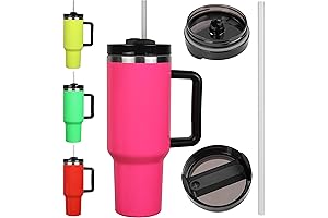 Bright Pink Stanley Cup: 40oz Vacuum-insulated Tumbler with Lid and Straw