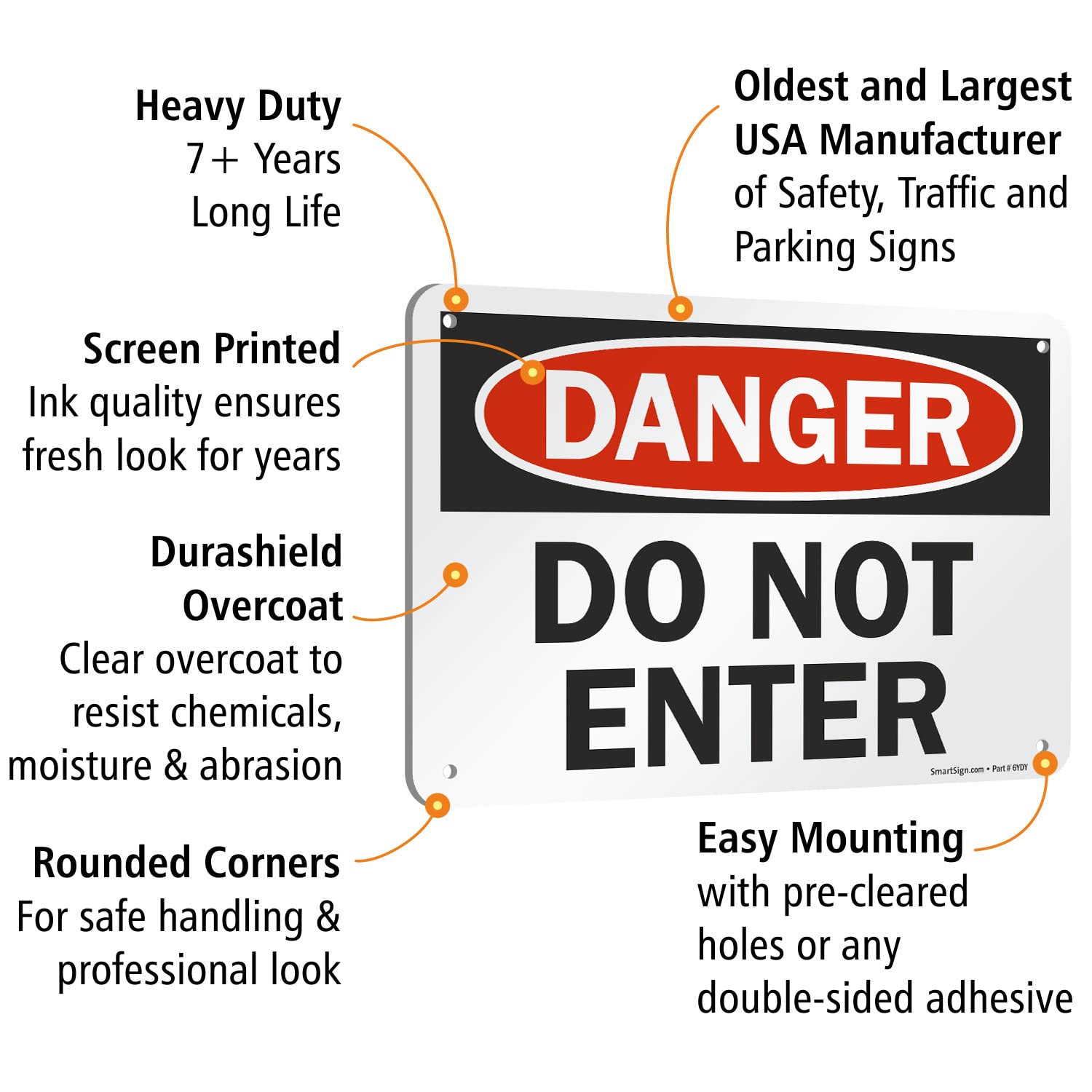 SmartSign "Danger - Do Not Enter" Sign | 7" x 10" Aluminum — Amazon image 4