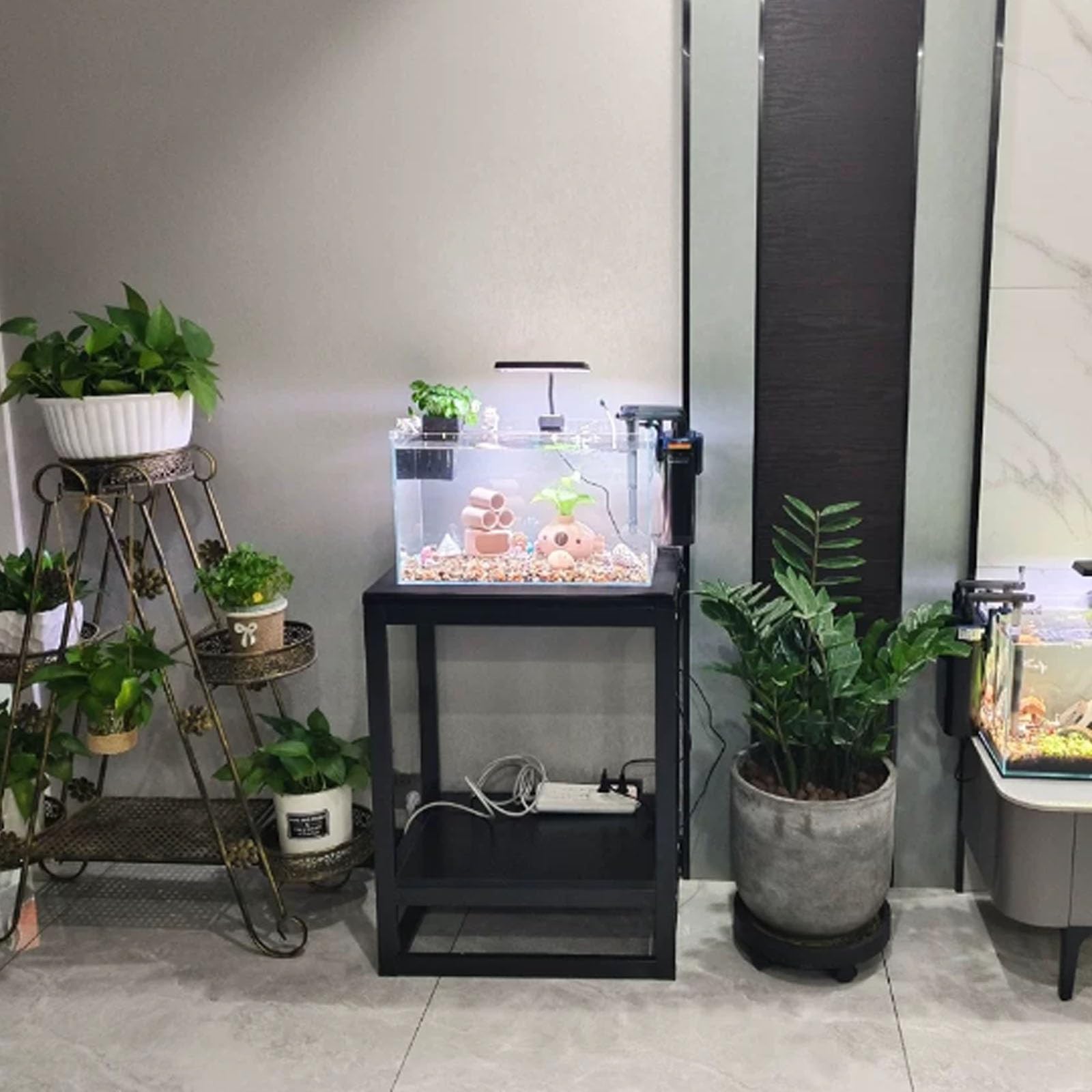 Mobile Acquario, Supporto per Acquario in Metallo, Supporto Acquario