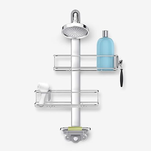 simplehuman Adjustable Shower Caddy, Stainless Steel and