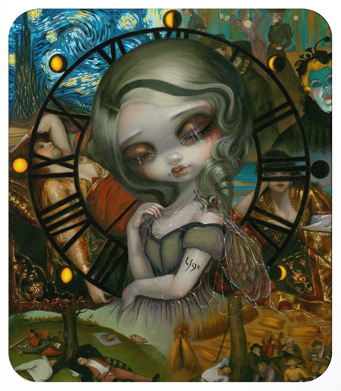 Unseelie Court Sloth Mousepad / Big Eye Fantasy Art / Jasmine Becket-Griffith / Strangeling / Idleness Mouse Pad / Seven Deadly Sins