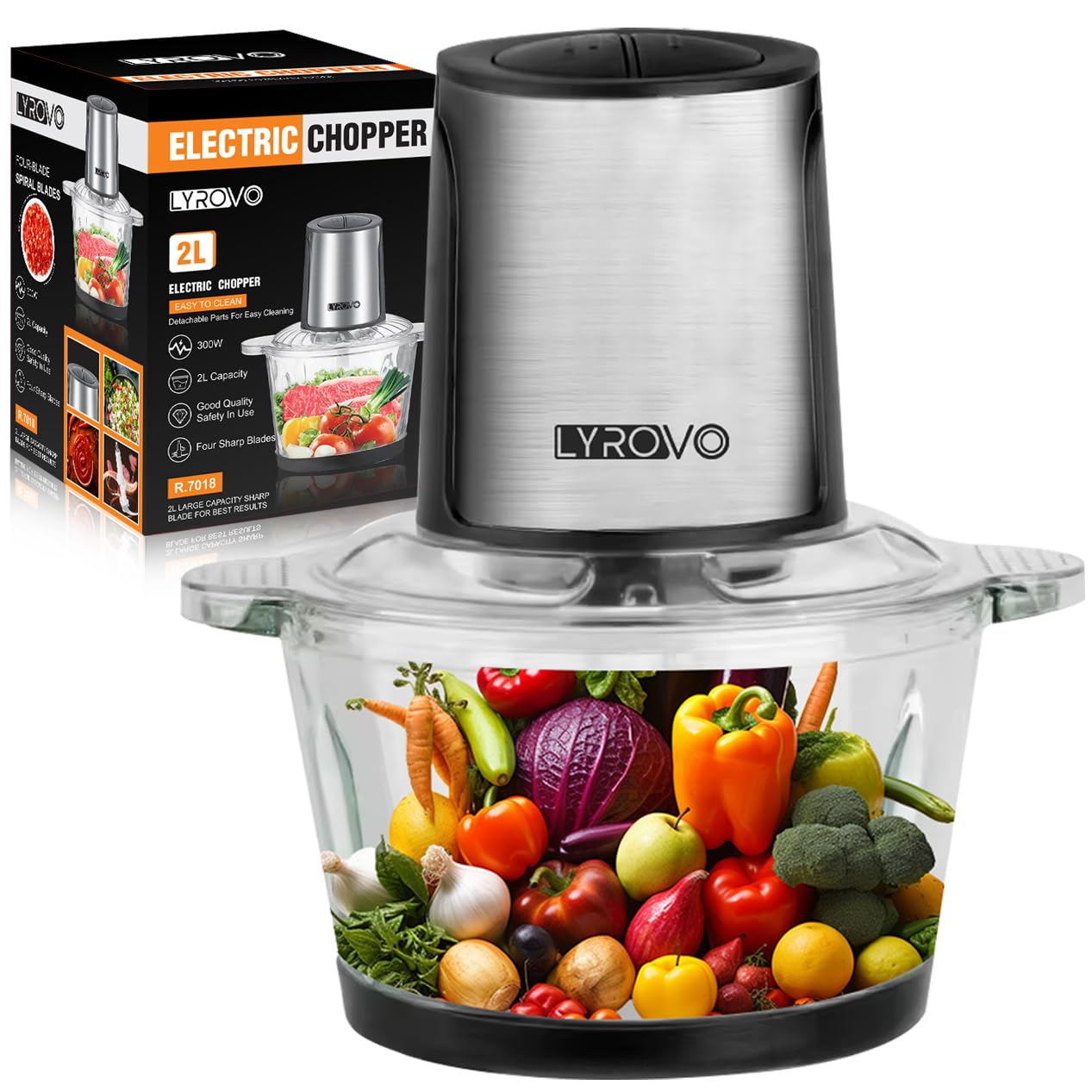 See full amazon price history chart for Lyrovo R7018 300-Watt Electric Chopper, Vegetable Chopper, Meat Grinder, Food Processor, Silver Lyrovo R7018 300-Watt Electric Chopper, Vegetable Chopper, Meat Grinder, Food Processor, Silver (B0DFWQ59T9) Amazon Price History, Amazon Price Tracker