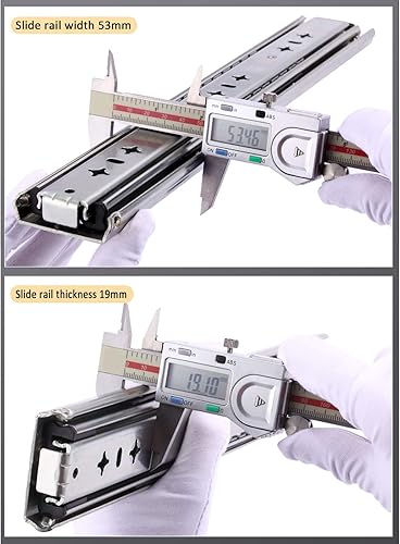 Miniatura 6 de 1 par de deslizadores de cajones industriales resistentes con cierre suave, rodamientos de bolas, extensión completa para cajones de gabinete,