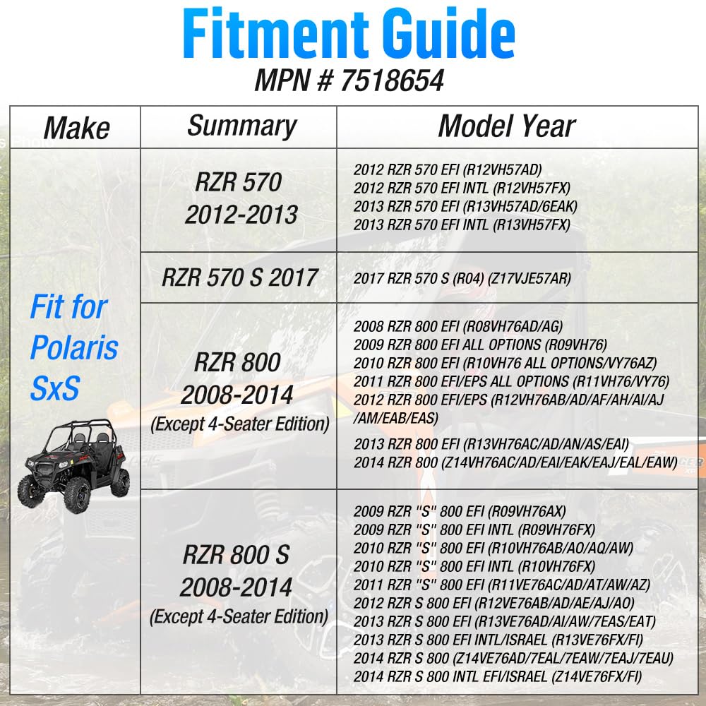 Prigionieri Ruota Anteriore Polaris Ranger RZR 800 2008-2014 RZR 570 2012 2013
