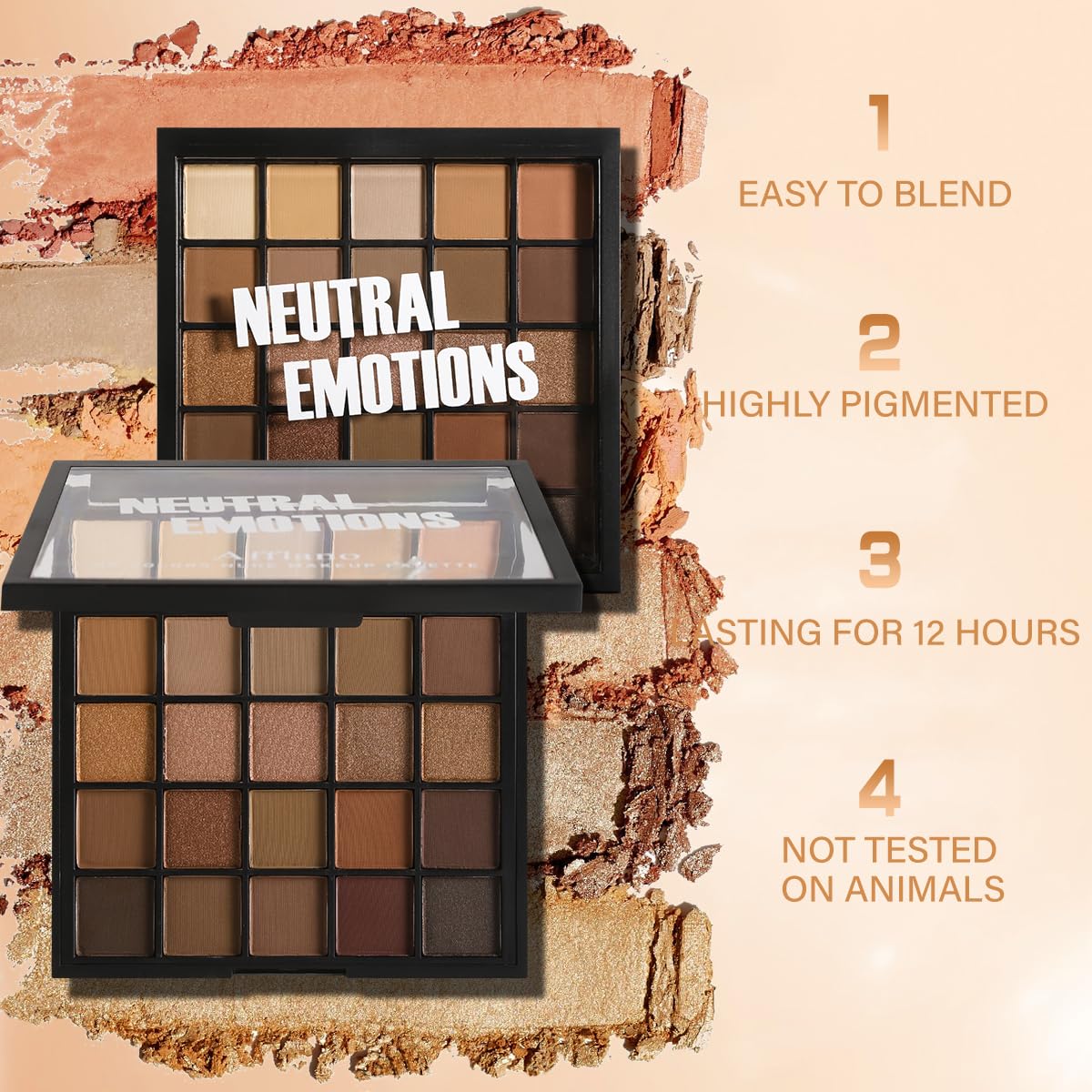 BEUSELF Nude Neutralna paleta cieni do powiek 25 kolorów matowy błyszczący brązowy złoty cień do powiek naturalny pigment nagi dymny do brązowych oczu paleta do makijażu