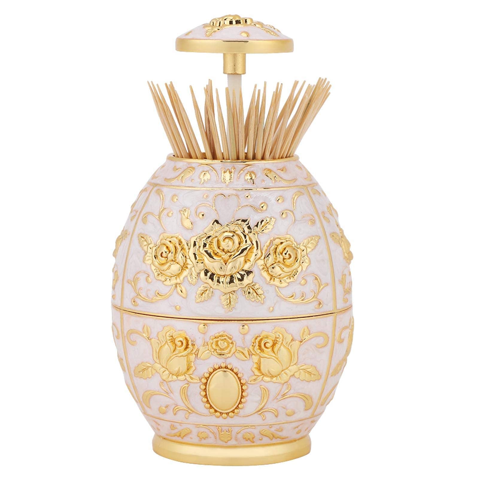 Akozon Pressa Rotante Automatica Porta Stuzzicadenti Scatola Dispenser Organizzatore Contenitore Decorazione per la Domestica HotelGold Accessori Professionali per l'uso