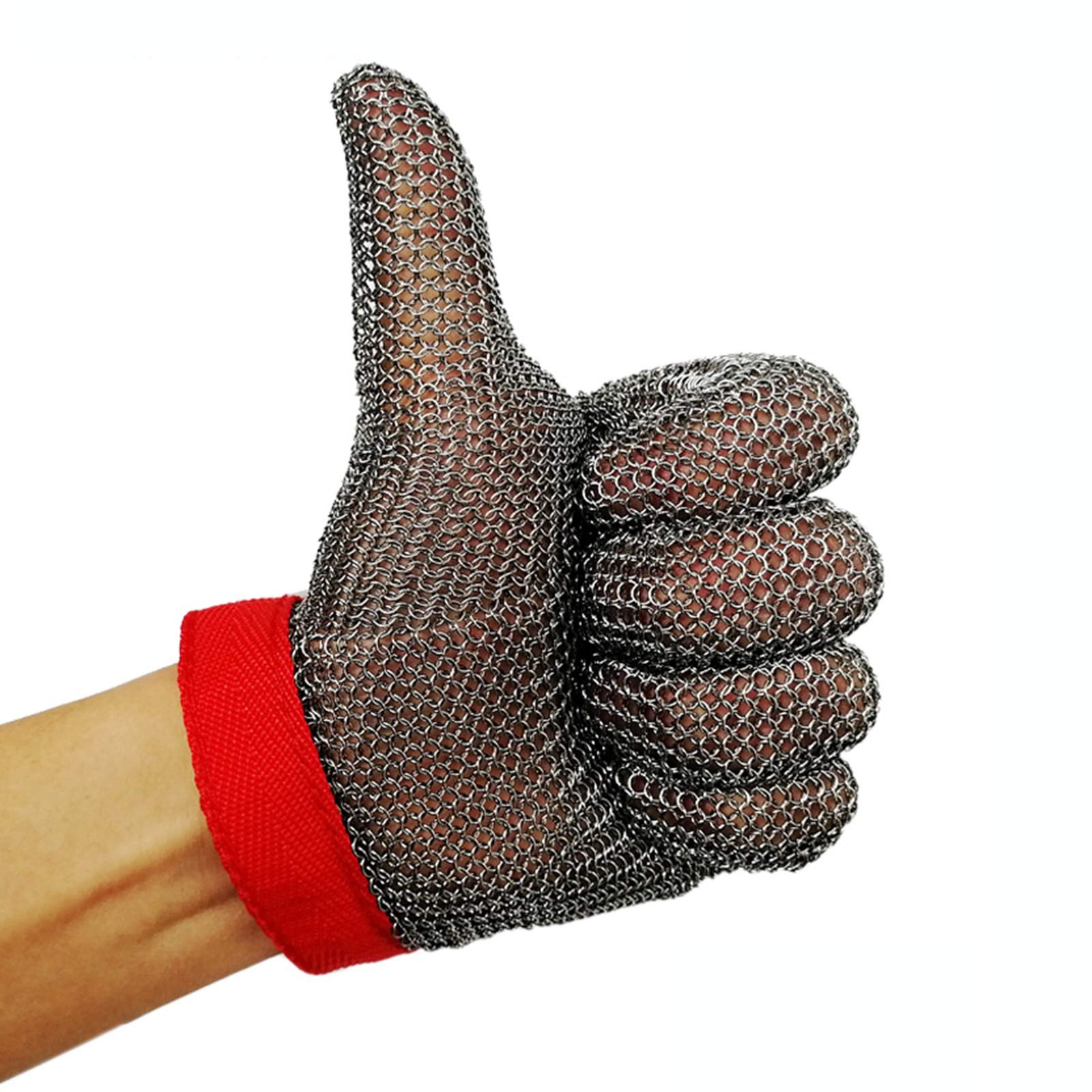 Guantes Anticorte Guantes De Trabajo Guantes Resistentes A Cortes De Anillo De Acero Inoxidable 304, Protección De Nivel 5 Guantes De Aventura Al Aire Libre para Jardín De Cocina, XS, S, M, L, 1