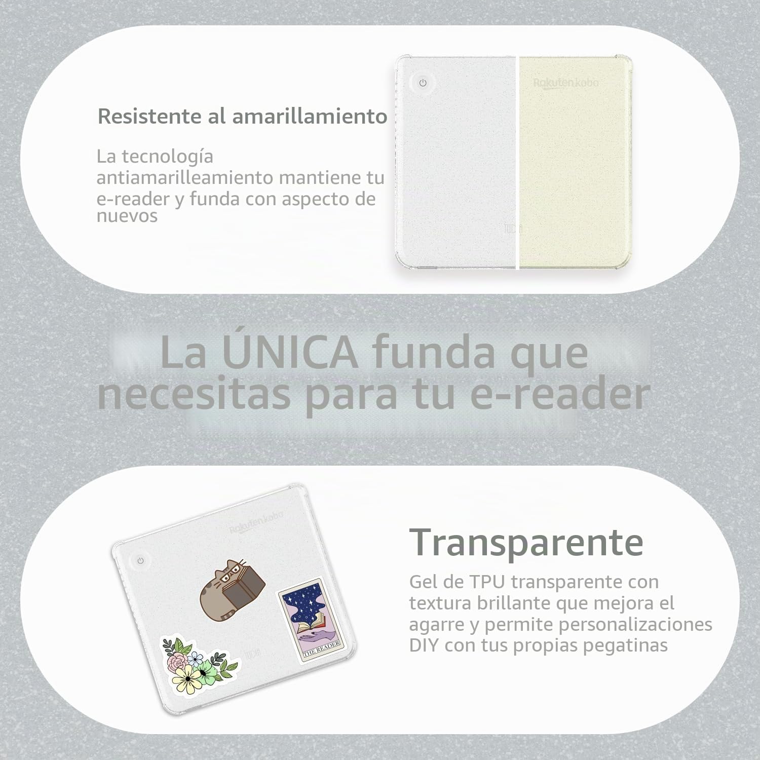 TUDIA SKN - Funda diseñada para Kobo Libra Colour (2024), funda de 7 pulgadas, [esquinas reforzadas], a prueba de golpes, delgada, antiamarilleamiento, ligera, parte trasera transparente, ajuste