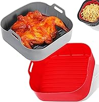 Vista 10 de 100 piezas de forros de papel desechables para freidora de aire, aptos para freidoras de aire de 3-5QT, papel de pergamino antiadherente, papel