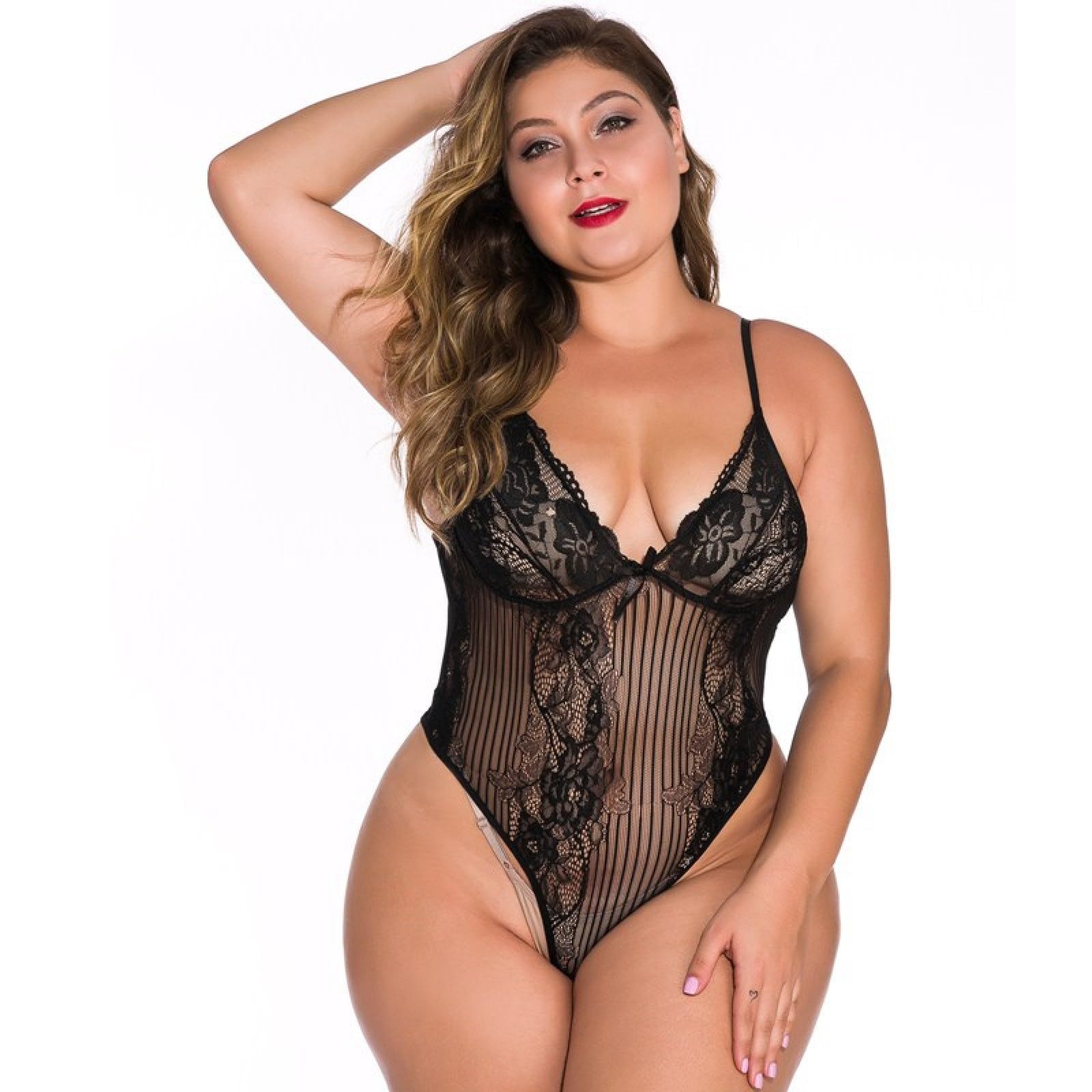 neroSexy Fiocco Slim Fit per Tute Lingerie Traspiranti
