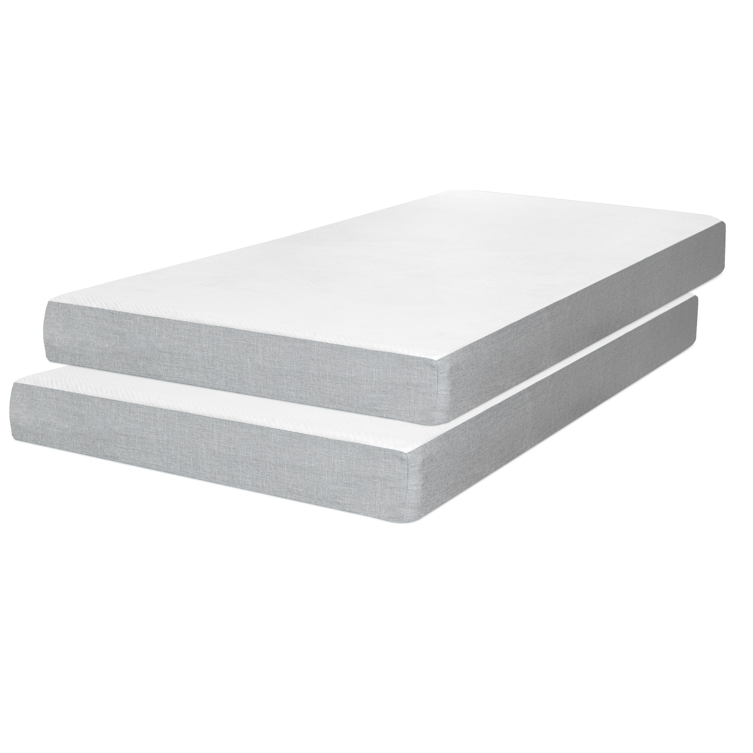 Milliard Memory Foam 5 Inch Narrow Cot Mattress,74" x 31" Cot for Bunk Bed, Daybed, Trundle, Or Bed Replacement, Narrow Trundle RV Compatible, Medium Firm Foam with Washable Cover (2 Pack)