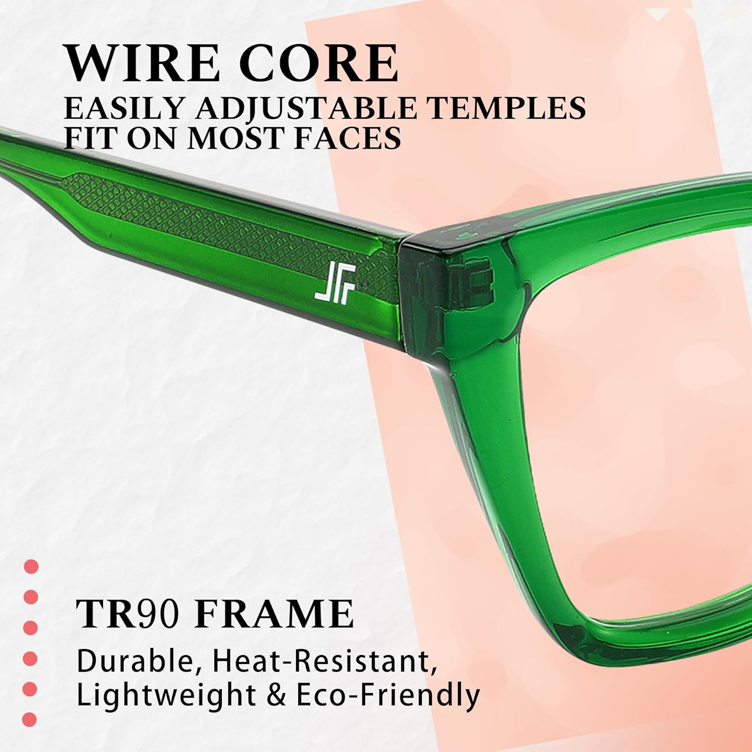 Women's Oversized Blue Light Blocking Glasses, Cat Eye Computer Gaming Glasses Anti Eyestrain & UV Glare RF6217 (Basil Green Cateye Frame) - Image 5