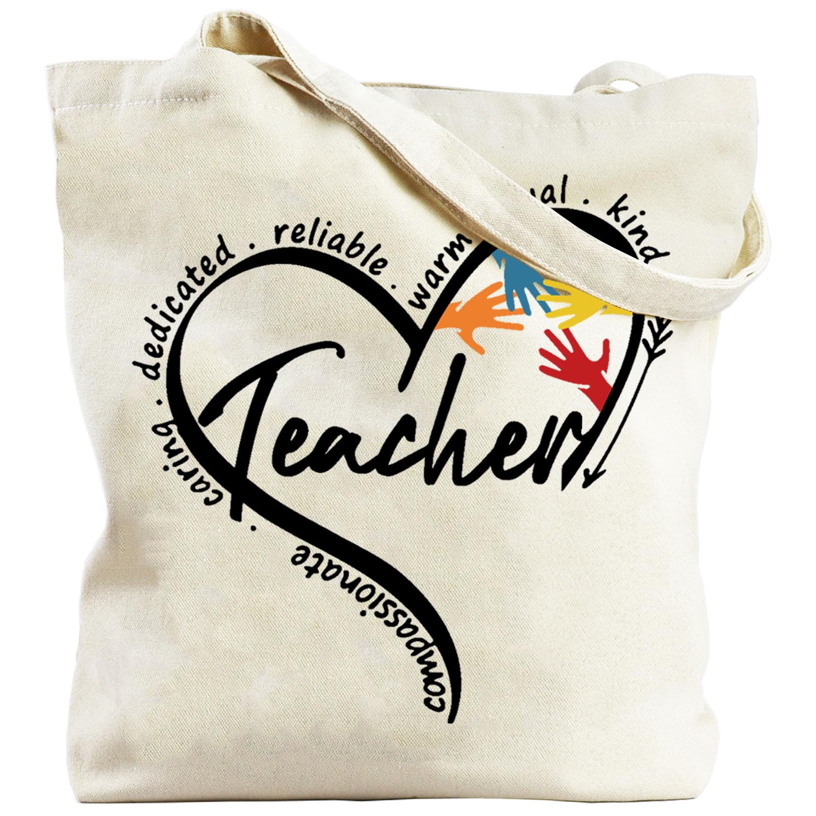 Xasopffe Teacher Tote Bags for Women, Kitchen Reusable Grocery Bags, Teacher Appreciation Gifts for Birthday Christmas
