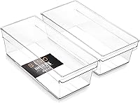 Vista 10 de BINO Contenedores de almacenamiento de plástico, pequeños y poco profundos THE HANDLER COLLECTION Contenedores organizadores multiusos