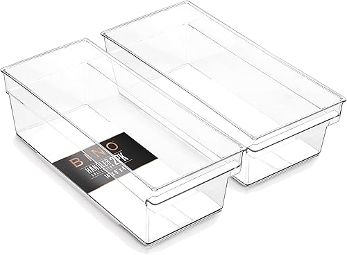 Miniatura 10 de BINO Contenedores de almacenamiento de plástico, medianos y poco profundos  THE HANDLER COLLECTION  Contenedores organizadores multiusos