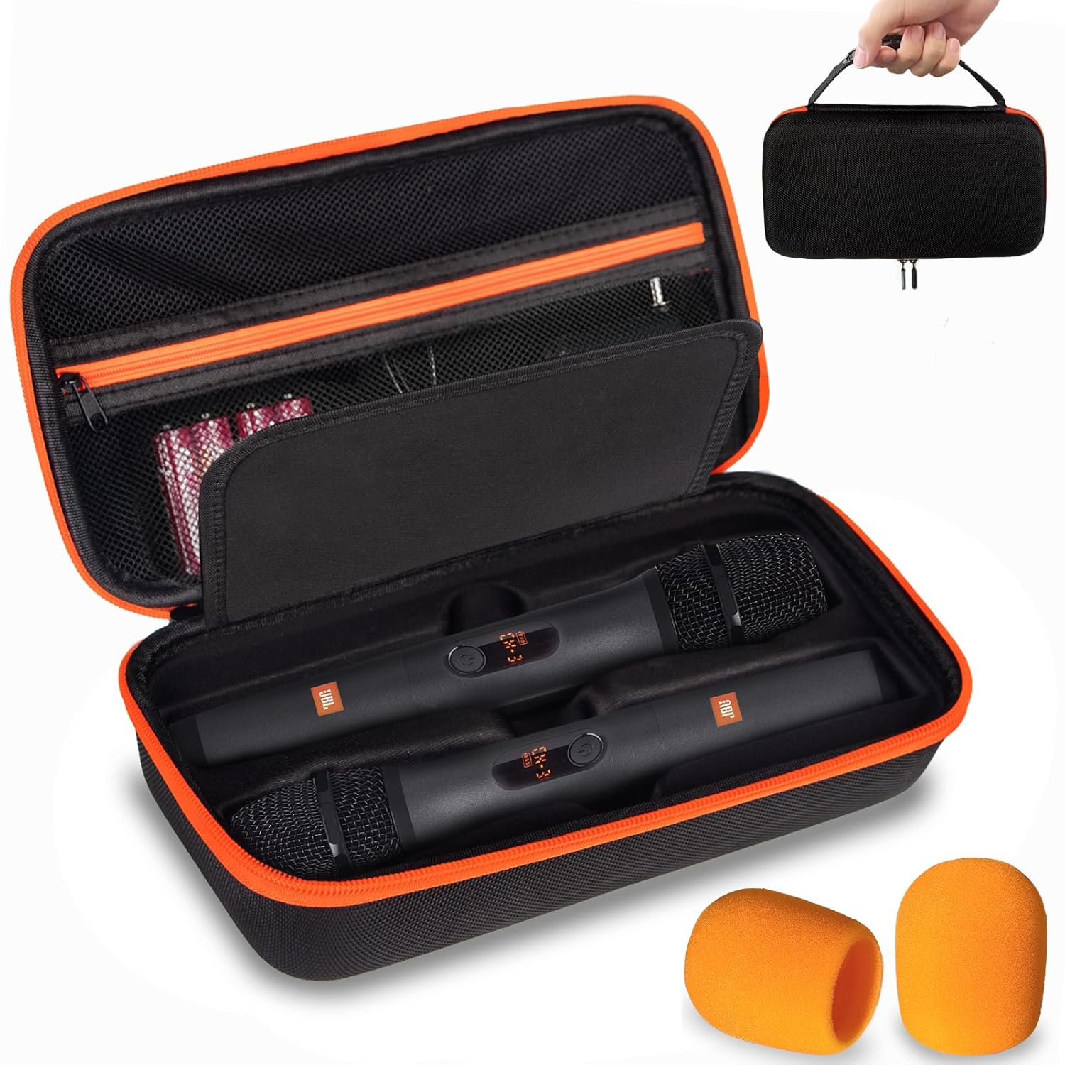 Wireless Microphone Case Compatible with JBL Wireless Two Microphone System Dual Wireless Microphone Case for Party Box Singing