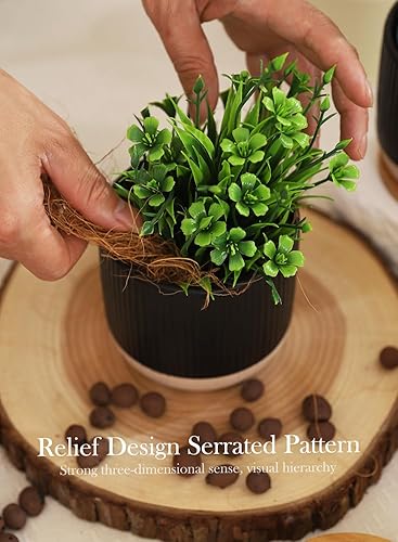 Miniatura 11 de AOMRYOM Macetas pequeñas de cerámica de 4 pulgadas con orificio de drenaje y platillo, maceta moderna para suculentas, plantas de interior, cactus