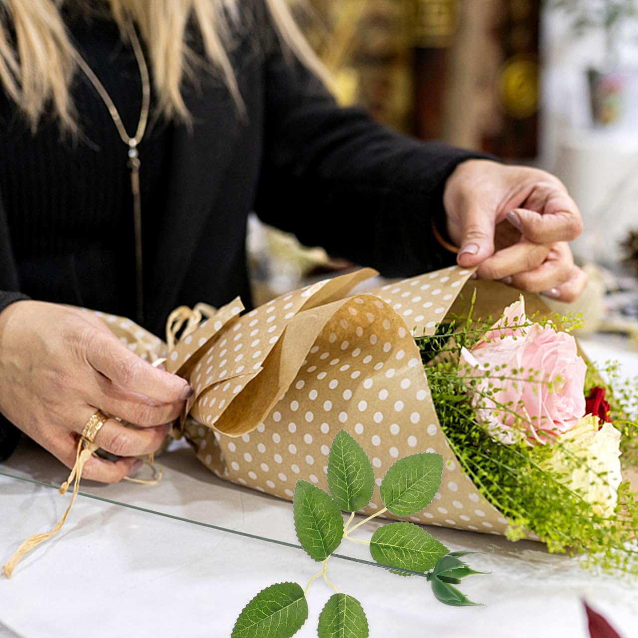 Künstliche Blumenstiele Mit Blättern Satz Kunststoff Blütenkelche Selbstgemacht Zubehör Für Blumenarrangements Bastelbedarf Haushalt Blumenladen