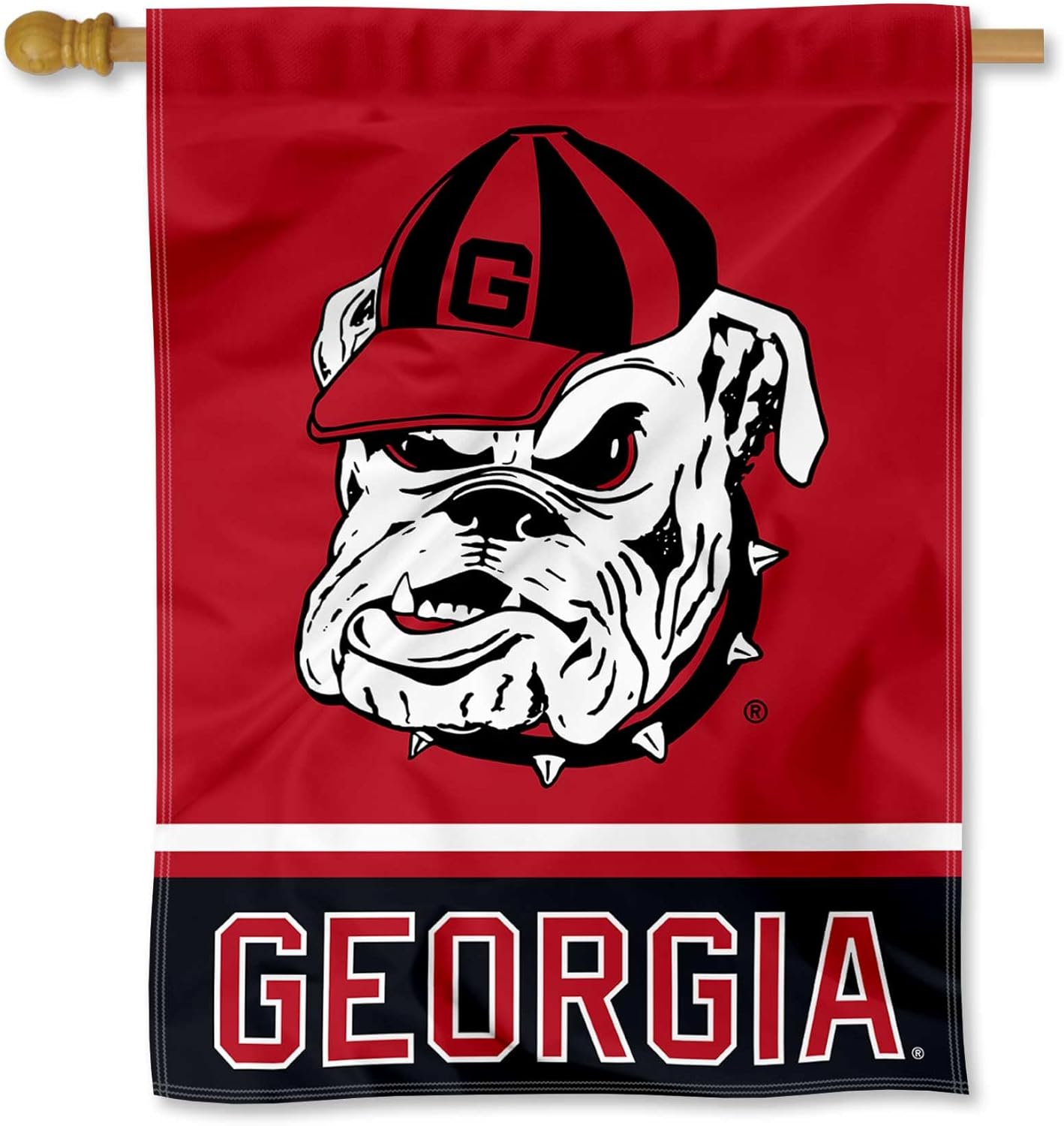 Georgia Bulldogs Wordmark Dog Logo House Flag Banner