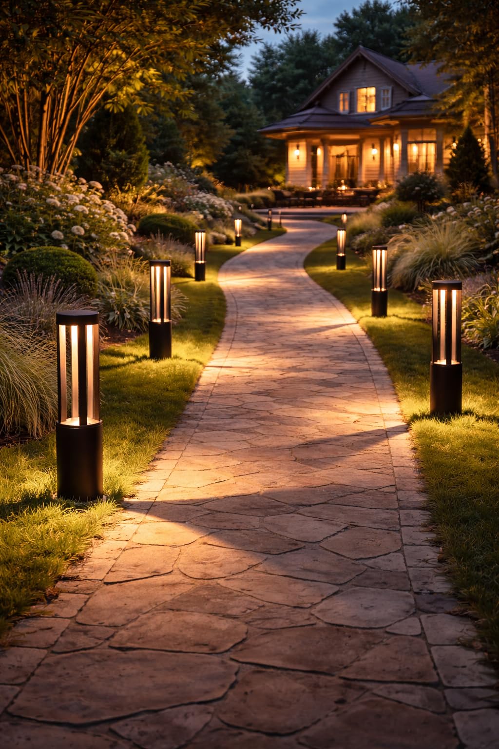 Lampioncino LED da Giardino 60 cm 12W 600LM Luce Calda 3000K IP65 Paletto Luminoso da Esterno in Alluminio per Vialetti Giardino Cortile Illuminazione Moderna Nero