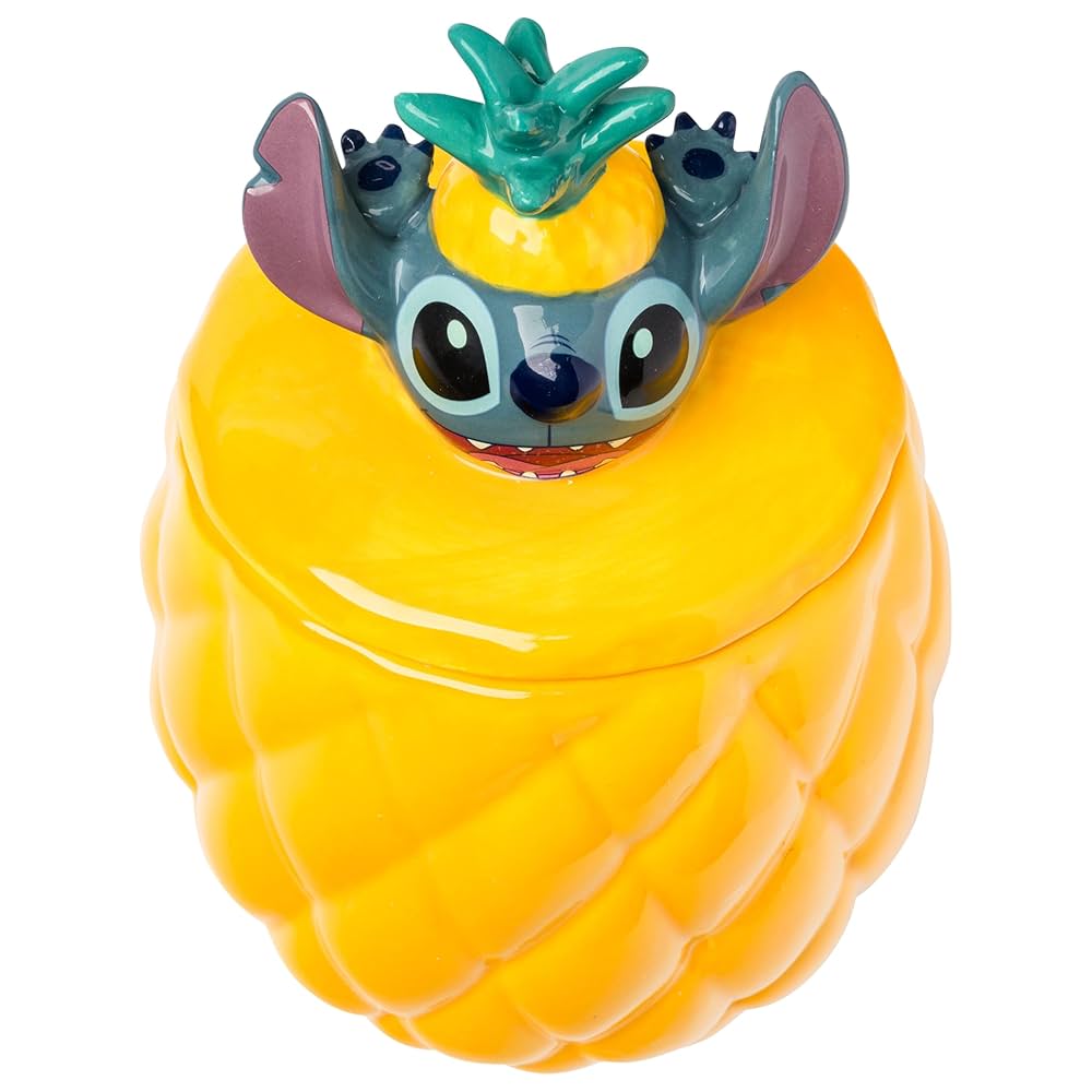 リロアンドスティッチ　クッキージャー　お菓子入れ Amazon｜シルバーバッファロー リロ&スティッチ パイナップル