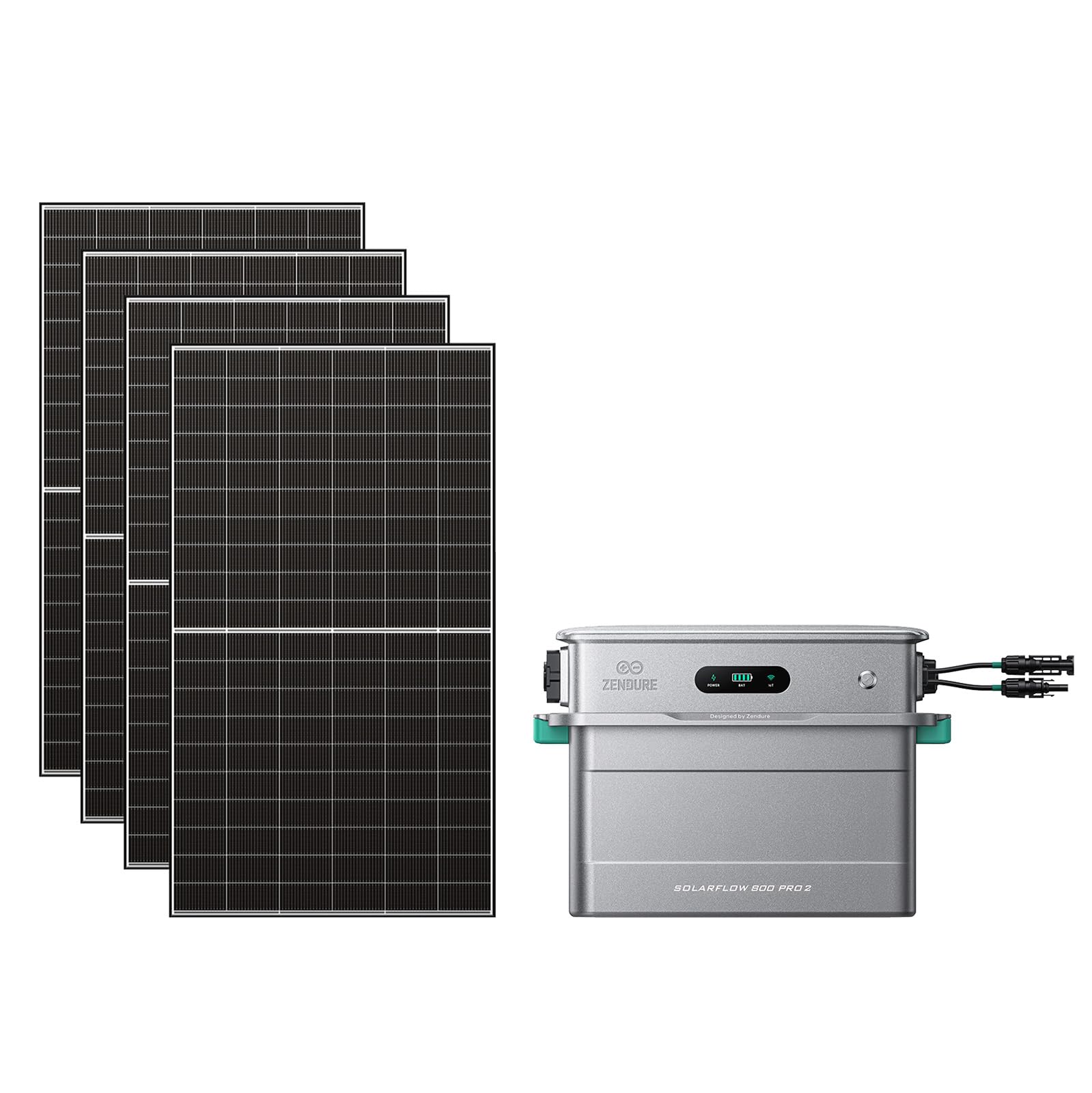 Zendure SF800 Pro2, Centrale Électrique de Balcon avec Entrée 2640W, Charge 1000W, Sortie 800W, Système de Gestion Énergétique IA, 1.92kWh-11,52kWh Batterie Extensible -500W*4 Panneau Bifacial