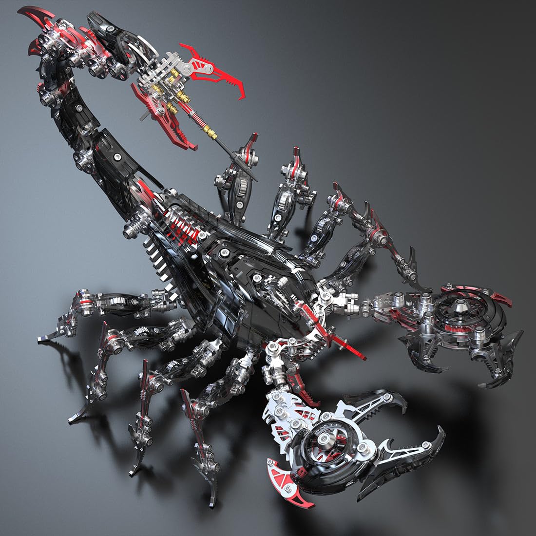 Puzzle 3D en métal - Scorpion mécanique - Kit de modélisme - Puzzle en métal - 1073 pièces - Modèle d'insecte mobile pour collectionneurs et adultes - Noir