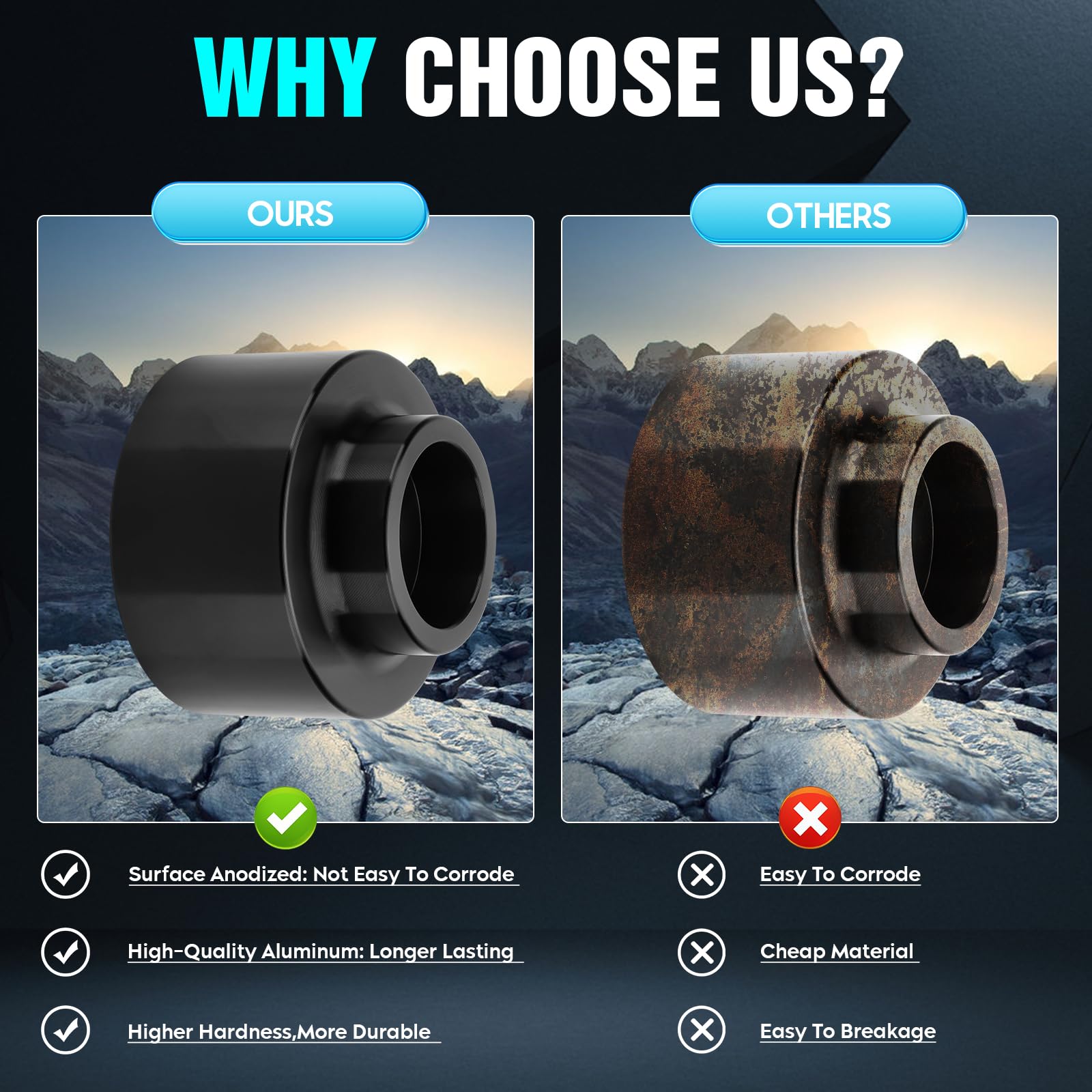 3" Front and 2" Rear Leveling Lift Kit for 2009-2019 Ram 1500 4WD 4X4, 2020-2023 Ram 1500 New Body Style 2WD 4WD with Front Strut Spacers and Rear Lift Spacer