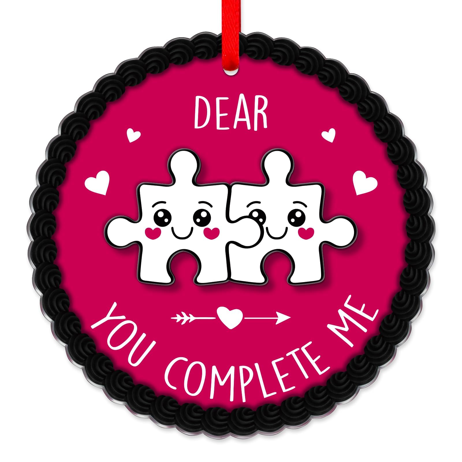 Valentine's Day Ornament - Sweet Cake Valentines Day Gifts, Acrylic Ornaments for Valentines Day Decorations, Hanging Ornaments for Christmas Tree, for Kids Boyfriend Girlfriend