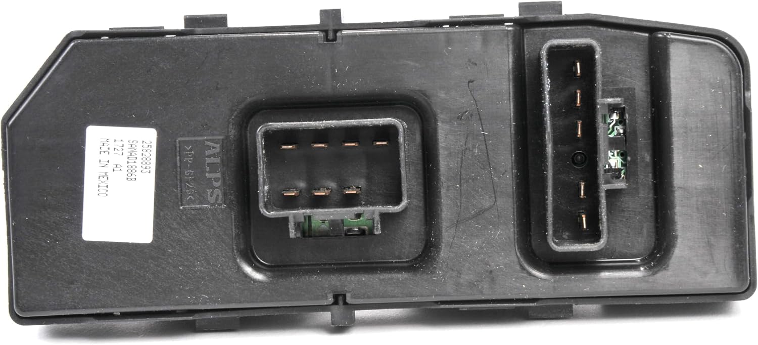 GM Genuine Parts 25828893 Ebony Front Driver Side Door Window and Rear Side Door Window Switch