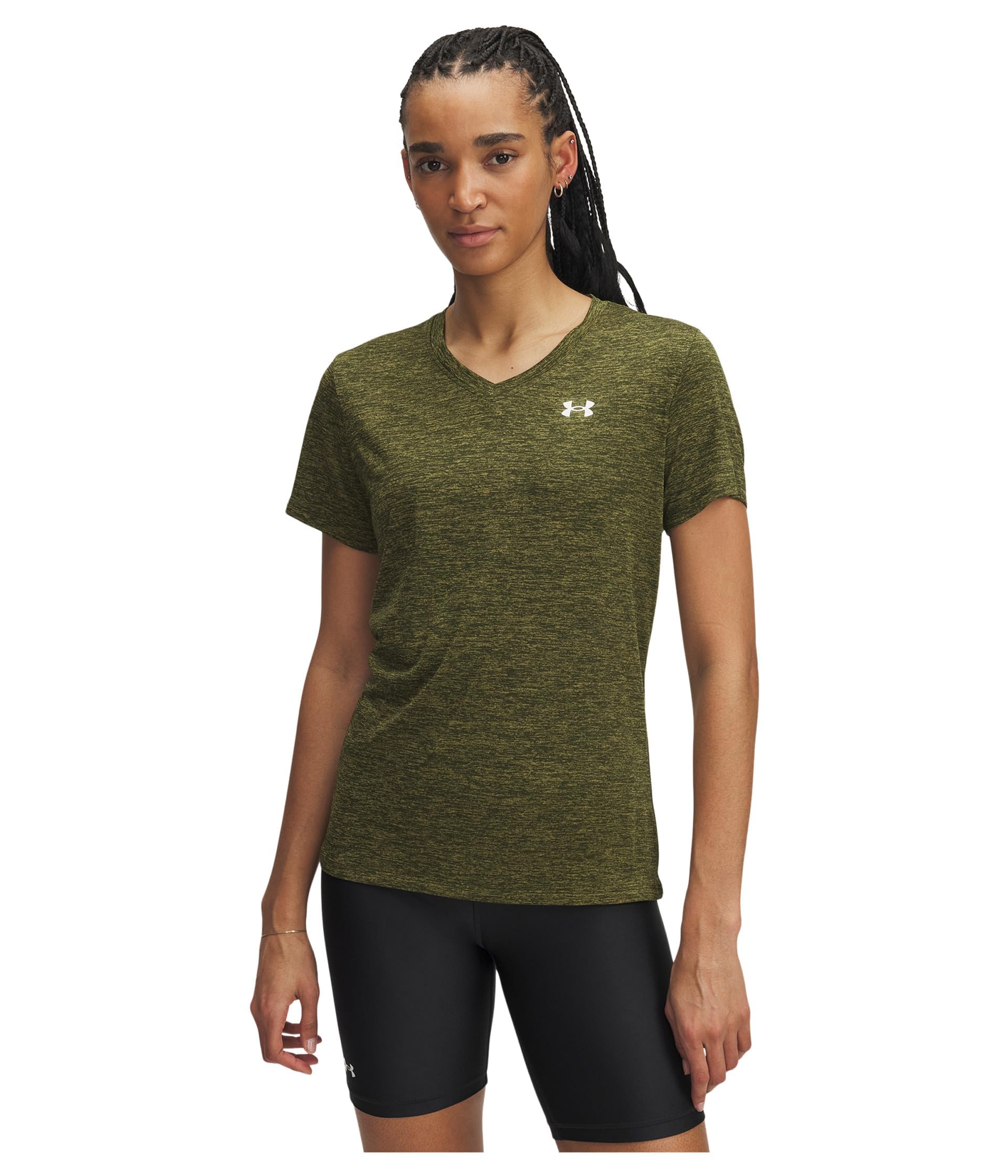 Under Armour Women's Green Tech™ Twist V-Neck Short Sleeve in Size 16, Sports Direct