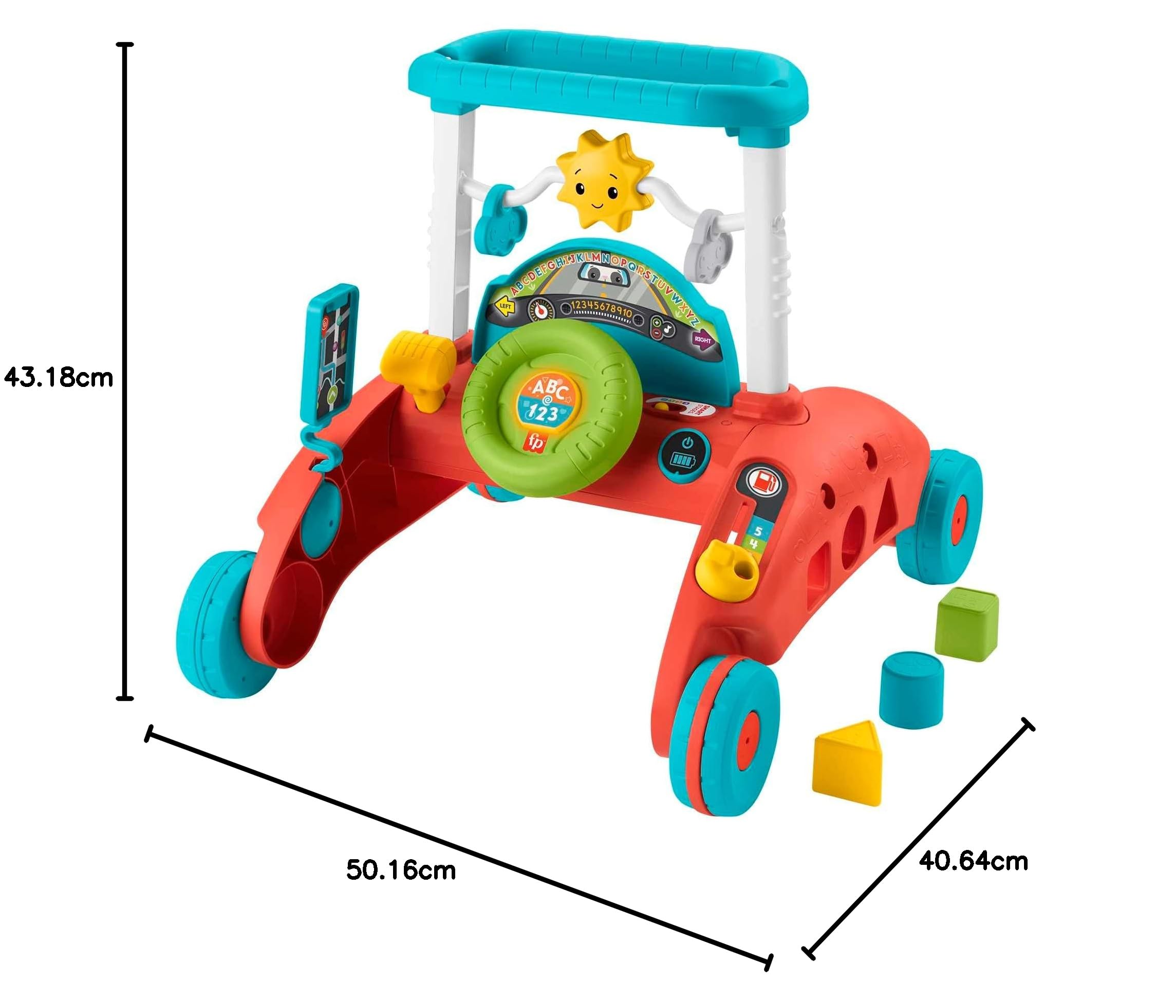 Fisher-Price Andador 2 Caras Correpasillos con Actividades con Luces y Sonidos, Juguete para Andar o Sentarse, Regalo para bebé +6 Meses, versión español + portugués + Italiano + inglés (HJP46)