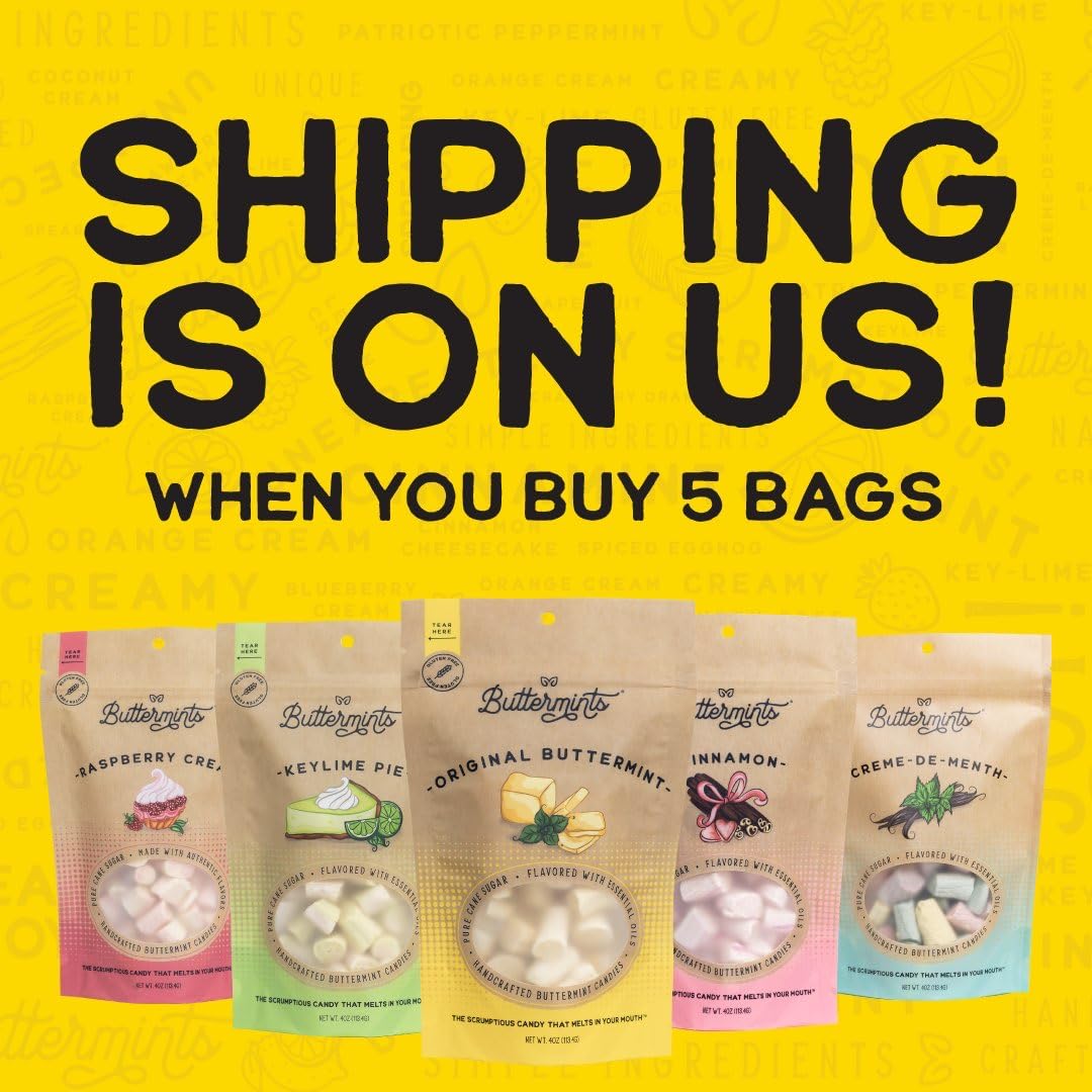 Buttermints Blueberry Cream, Butter Mints Gluten-Free Candy Soft Butter Taste, Unexpectedly Scrumptious (4 Servings)