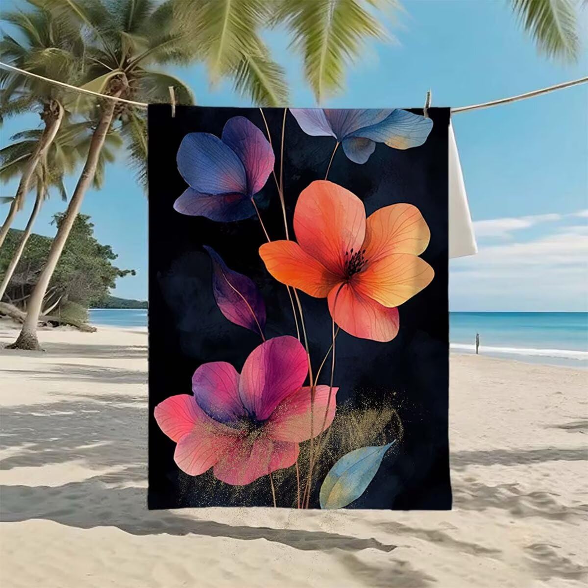 Telo Mare XXL 220x100cm/35x70cm, 2 Set Telo Mare Microfibra Nero Asciugamano Palestra Uomo, Antisabbia, Leggero, Asciugatura Rapida, Teli da Spiaggia Grandi Accessori per Camping Natation Yoga H-64