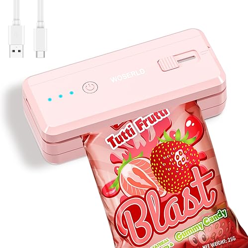 Mini sellador de bolsas 2 en 1 sellador térmico y cortador sellador de bolsas de chips recargable sellador de máquina sellador portátil con batería