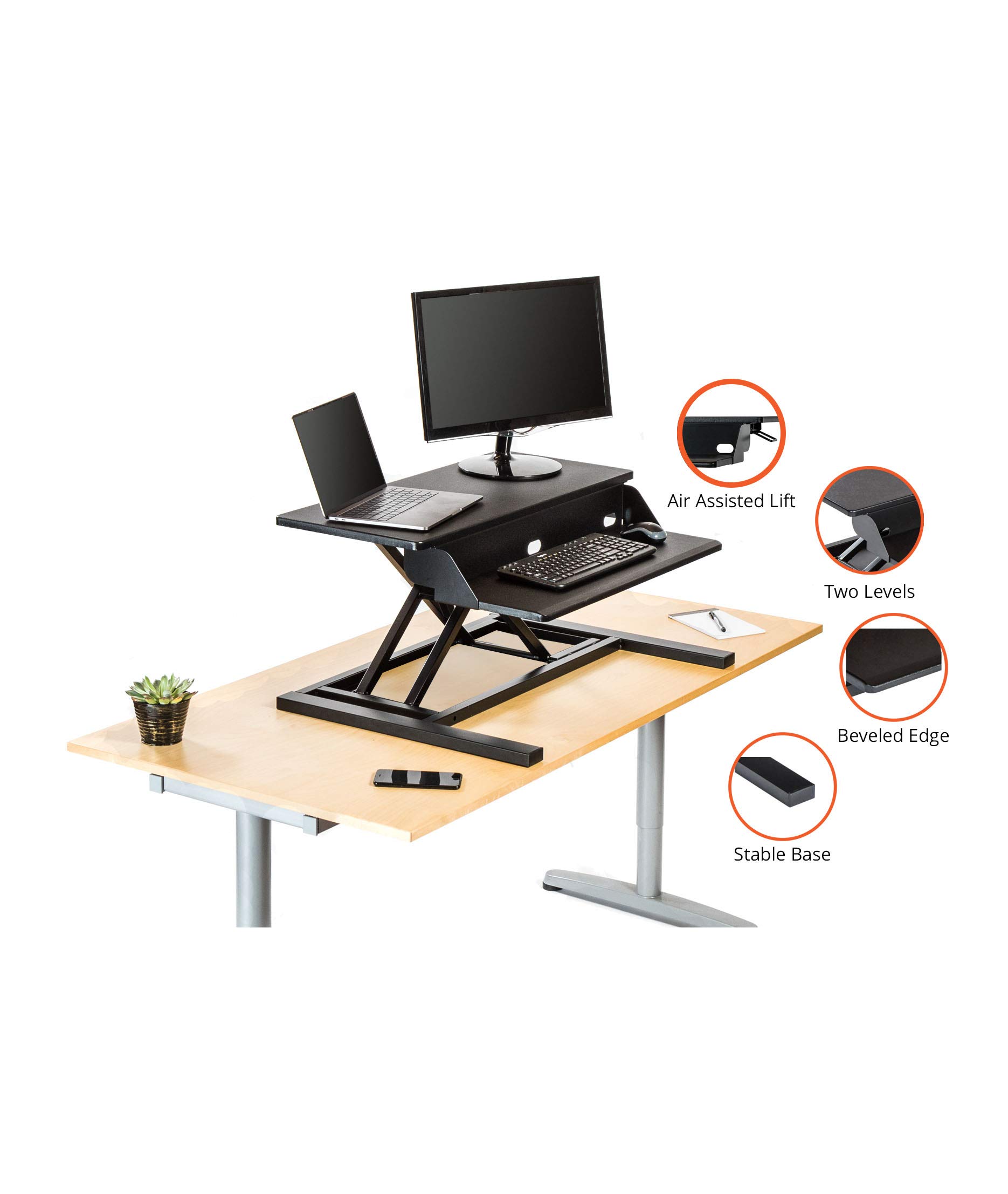 Stand Up Desk Store AirRise Pro Standing Desk Converter Adjustable