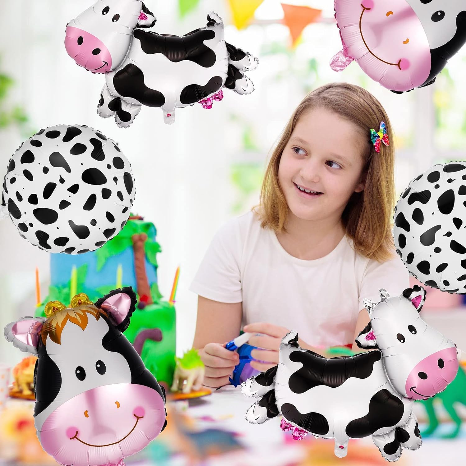 Palloncino Per 1° Compleanno A Tema Fattoria Con Mucca E Numero 1 - 2