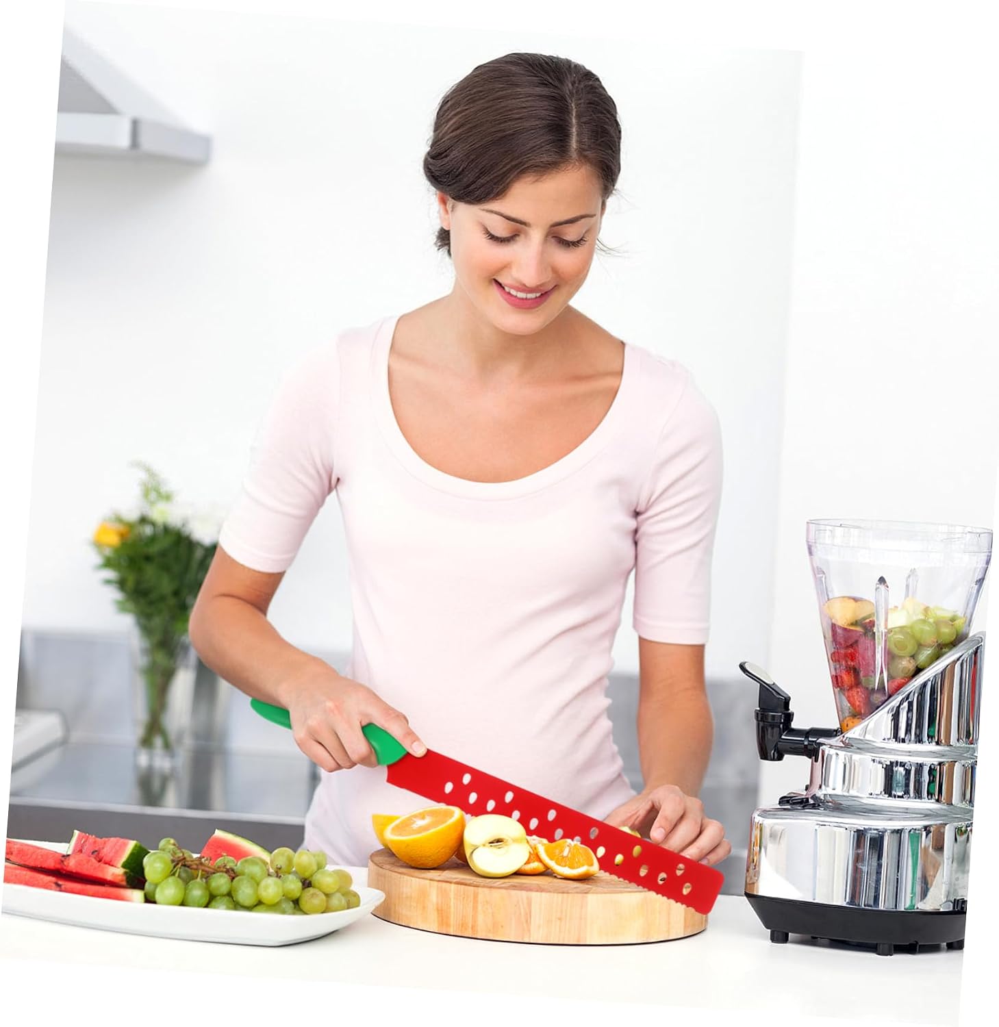 1pcs Melon Slicer Knife Ergonomic Design Blades for Effortless Cutting for Watermelon Bread and Cake Sheath