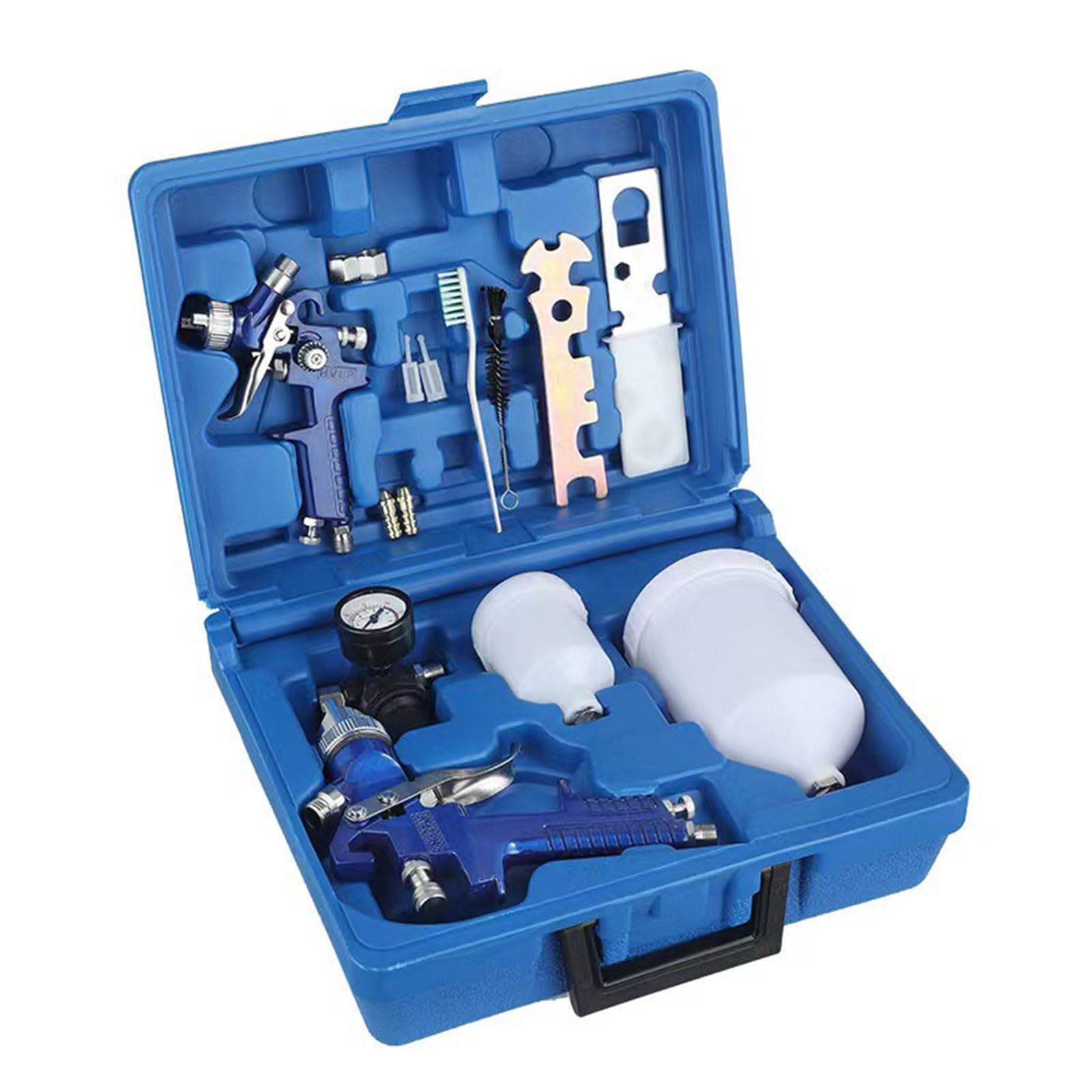 Fgdtree Blue Efficient 1.4Mm And 0.8Mm Nozzle Coating Applicator Collection With Carry Case Ideal For Automotive Wood Projects Aluminum Sprinkle