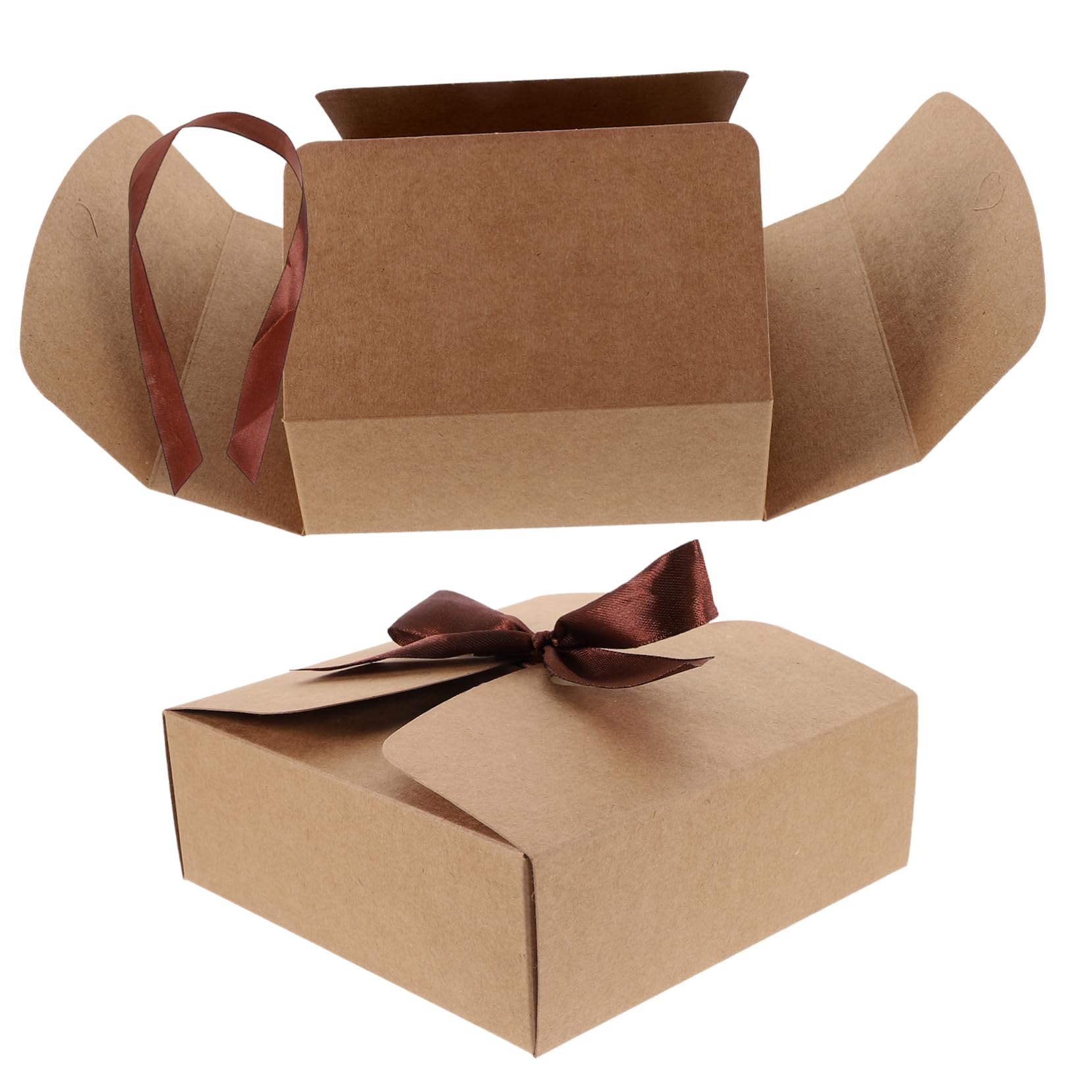Mobestech Scatole Multifunzionali in Carta Kraft 20 Pezzi 14x14x5 Cm, Scatole Portatili per Imballaggio Regalo e Bomboniere, Contenitori Decorativi per Matrimoni, Proposte Damigelle