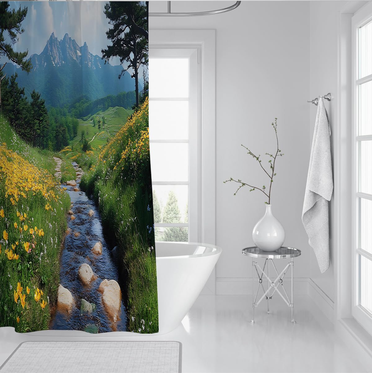 Rideau Douche vallée Nature ruisseau rivière W200xL200 cm