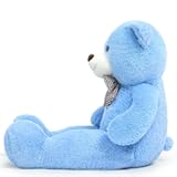 Big Blue Teddy Bear 47 Inch Giant Teddy Bear 4ft Tall, Stuffed Animal for Girls Women Christmas Valentine's Day Large Plush Toy for Kids Baby Shower Party Decorations