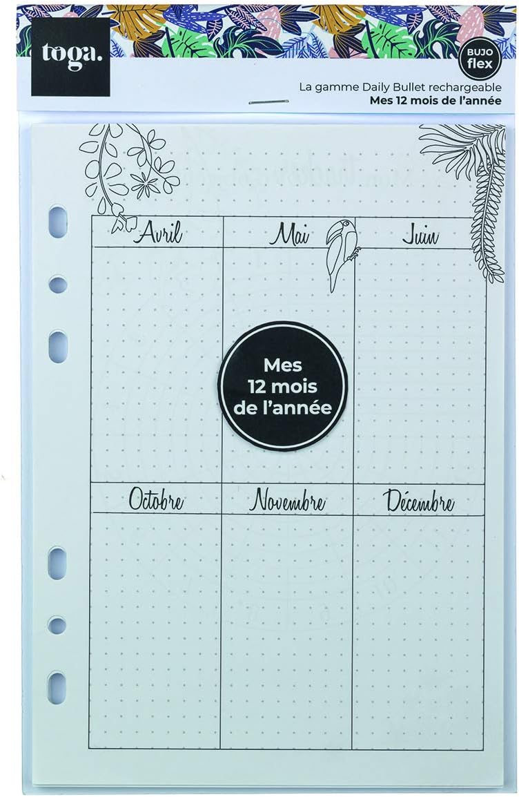 Toga Bullet Journal Refill Pages, One Size, Multicolored