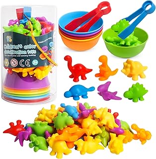 Color Sorting and Counting Dinosaurs Toys for Toddlers 3 5 4 Years Old Preschool Matching Learning Educational Game Montessori Sensory Math Classification Activities Toys for Kids Boys Girls