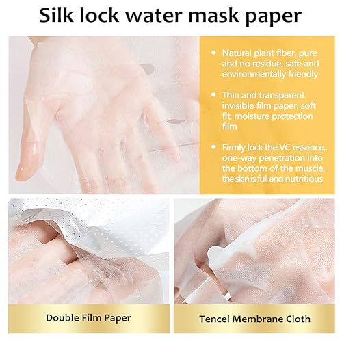 Miniatura 6 de AICHUN BEAUTY Máscara facial de esencia de vitamina C, hidratante refrescante, hidratación profunda, reparación de quemaduras solares, elimina