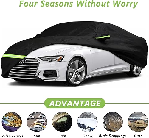 Miniatura 17 de YIXIN Funda impermeable para automóvil Audi A3/S3 2013-2024, ajuste personalizado, correa 100% impermeable a prueba de viento y bandas de cremallera